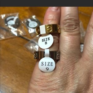 Love screw rings.  Gold size 7 ...silver 7,8,9
